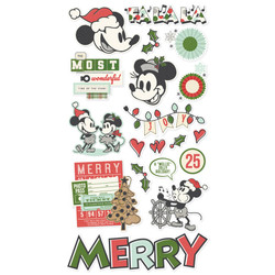 Simple Stories Say Cheese Classic Mouse Christmas Chipboard -tarrat