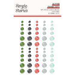 Simple Stories Glitter Enamel Dots -tarrat Say Cheese Classic Mouse Christmas
