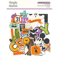 Simple Stories Say Cheese Classic Mouse Halloween, Chipboard Pieces, leikekuvat
