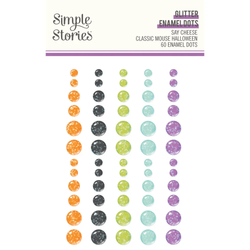 Simple Stories Glitter Enamel Dots -tarrat Say Cheese Classic Mouse Halloween