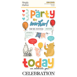 Simple Stories Say Cheese Classic Pooh Birthday Foam Stickers -tarrat