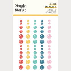Simple Stories Glitter Enamel Dots -tarrat Say Cheese Happiest Place