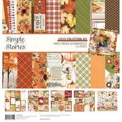 Simple Stories Vintage Autumn Breeze -paperipakkaus, 12
