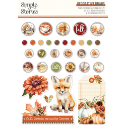 Simple Stories Vintage Autumn Breeze Decorative Brads -koristeet
