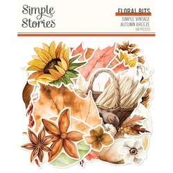 Simple Stories Vintage Autumn Breeze, Floral Bits, leikekuvat