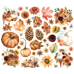 Simple Stories Vintage Autumn Breeze, Floral Bits, leikekuvat