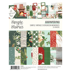 Simple Stories Vintage Evergreen Memories -paperipakkaus, 6