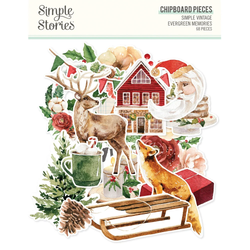 Simple Stories Vintage Evergreen Memories, Chipboard Pieces, leikekuvat