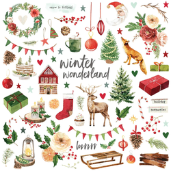 Simple Stories Vintage Evergreen Memories, Chipboard Pieces, leikekuvat