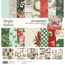 Simple Stories Simple Vintage Evergreen Memories -paperipakkaus, 12