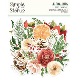 Simple Stories Vintage Evergreen Memories, Floral Bits, leikekuvat