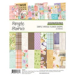 Simple Stories Simple Vintage Flowers Shoppe -paperipakkaus, 6