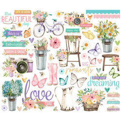Simple Stories Simple Vintage Flower Shoppe, Bits & Pieces, leikekuvat