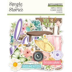 Simple Stories Simple Vintage Flower Shoppe, Bits & Pieces, leikekuvat