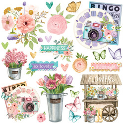 Simple Stories Simple Vintage Flower Shoppe Chipboard Clusters, leikekuvat