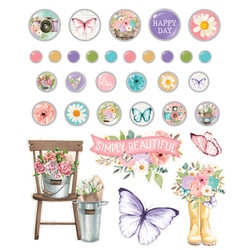 Simple Stories Simple Vintage Flower Shoppe Decorative Brads -koristeet
