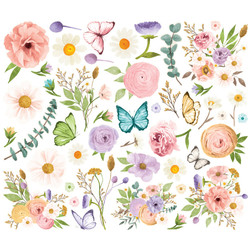 Simple Stories Simple Vintage Flower Shoppe, Floral Bits, leikekuvat