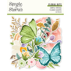 Simple Stories Simple Vintage Flower Shoppe, Floral Bits, leikekuvat