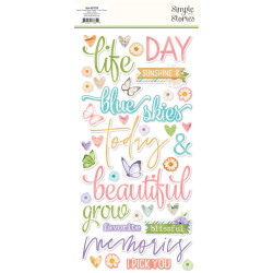 Simple Stories Simple Vintage Flower Shoppe Foam Stickers -tarrat