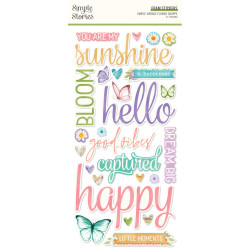 Simple Stories Simple Vintage Flower Shoppe Foam Stickers -tarrat