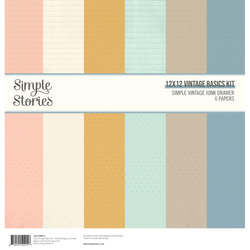 Simple Stories Vintage Junk Drawer Basics -paperipakkaus, 12