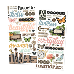 Simple Stories Foam Stickers -tarrat Vintage Junk Drawer