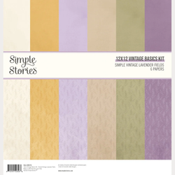 Simple Stories Vintage Lavender Fields Basics -paperipakkaus, 12