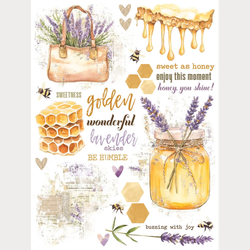 Simple Stories Rub-Ons siirtokuvat Vintage Lavender Fields