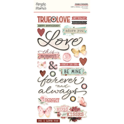 Simple Stories Foam Stickers -tarrat Vintage Love Story