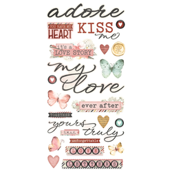 Simple Stories Foam Stickers -tarrat Vintage Love Story