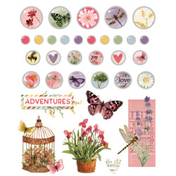 Simple Stories Simple Vintage Meadow Flowers Decorative Brads -koristeet