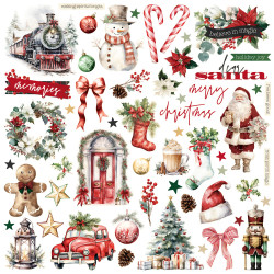 Simple Stories Vintage Old-Fashioned Christmas, Chipboard Pieces, leikekuvat