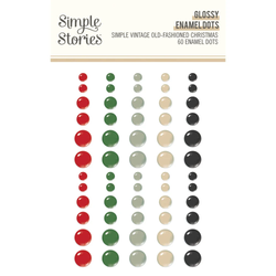 Simple Stories Glossy Enamel Dots -tarrat Old-Fashioned Christmas