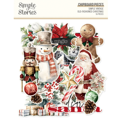 Simple Stories Vintage Old-Fashioned Christmas, Chipboard Pieces, leikekuvat