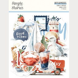 Simple Stories Vintage Sand & Sea, Bits & Pieces, leikekuvat