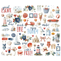 Simple Stories Vintage Sand & Sea, Bits & Pieces, leikekuvat