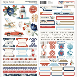 Simple Stories tarra-arkki Vintage Sand & Sea Basics, 6