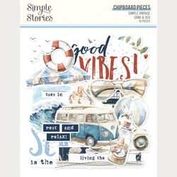 Simple Stories Vintage Sand & Sea, Chipboard Pieces, leikekuvat