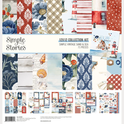 Simple Stories Vintage Sand & Sea Collector's Essential Kit -setti