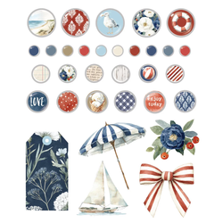 Simple Stories Vintage Sand & Sea Decorative Brads -koristeet
