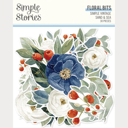 Simple Stories Vintage Sand & Sea, Floral Bits, leikekuvat