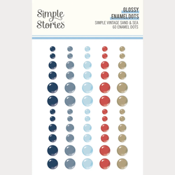 Simple Stories Enamel Dots -tarrat Vintage Sand & Sea