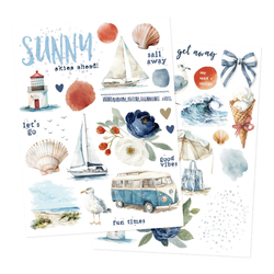 Simple Stories Rub-Ons siirtokuvat Vintage Sand & Sea