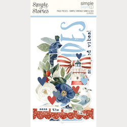 Simple Stories Page Pieces -leikekuvat, Vintage Sand & Sea