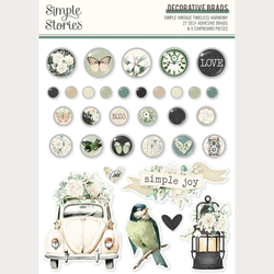 Simple Stories Vintage Timeless Harmony Decorative Brads -koristeet