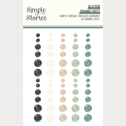Simple Stories Glitter Enamel Dots -tarrat Vintage Timeless Harmony