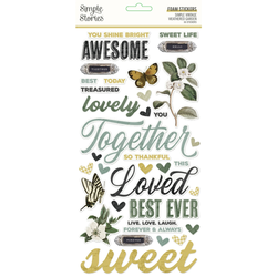 Simple Stories Foam Stickers -tarrat Vintage Weathered Garden