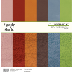 Simple Stories Vintage Woodlands Basics -paperipakkaus, 12