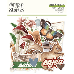 Simple Stories Vintage Woodlands, Bits & Pieces, leikekuvat