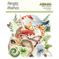 Simple Stories Vintage Woodlands, Floral Bits, leikekuvat